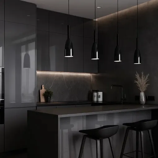 темно-серая кухня