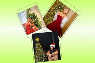 У Бекинсейл — в розовом пуху, у Кардашьян — вверх ногами: как звёзды украсили новогодние ёлки