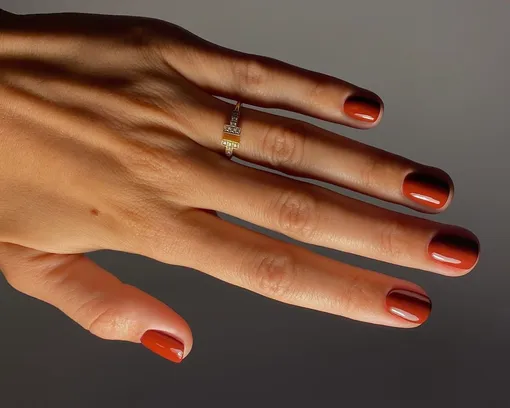 Пряный оранжевый маникюр на январь 2026 Пряный оранжевый маникюр на январь 2026