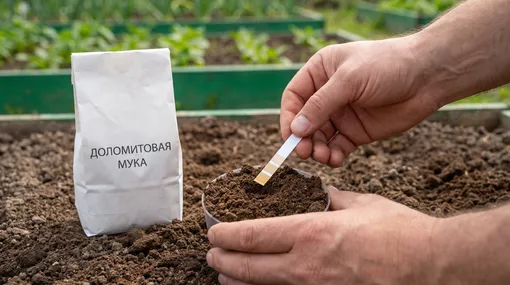 Проверка pH и доломитовая мука Проверка pH и доломитовая мука