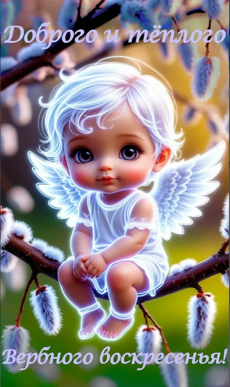 Открытка с Вербным воскресеньем