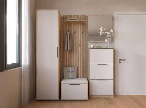 Единый модуль собирает хранение и посадочное место в компактное и удобное решение Единый модуль собирает хранение и посадочное место в компактное и удобное решение