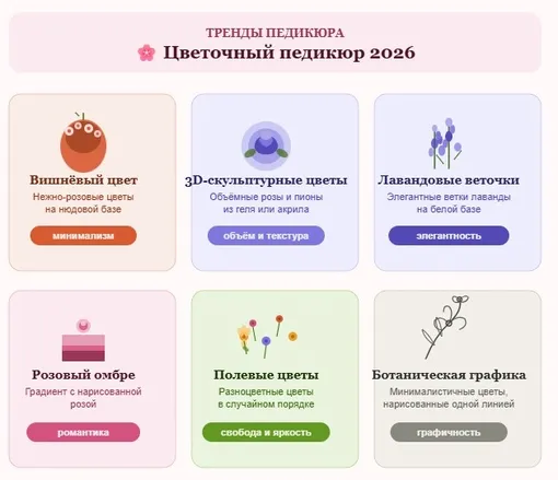 Инфографика по трендам цветочного маникюра фото Инфографика по трендам цветочного маникюра фото