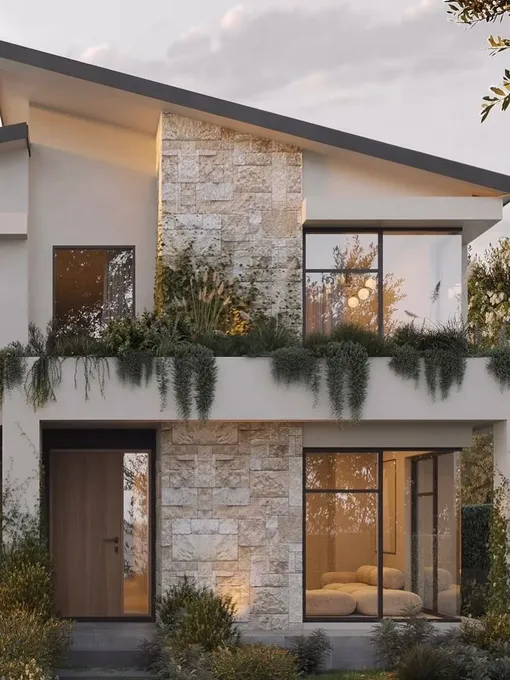 Дом, встроенный в природное окружение: архитектура не доминирует, а становится частью ландшафта