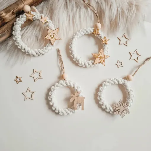 украшения для елки из макраме