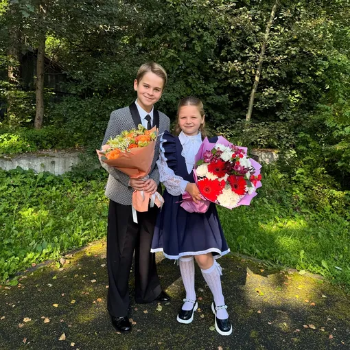 Дети Сергея Лазарева — Никита и Аня — 1 сентября 2025 года