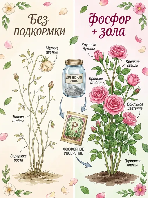 Почему подкормка роз золой и фосфором работает Почему подкормка роз золой и фосфором работает