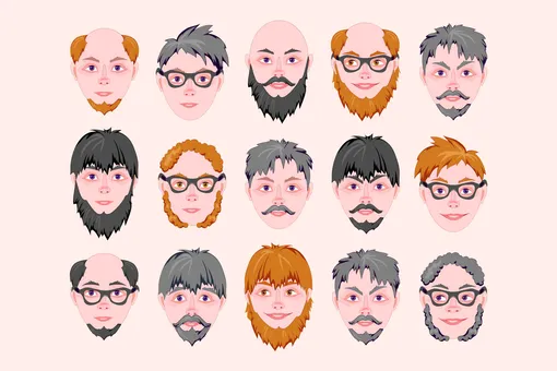 Лысый, бородатый, с усами? Быстрый тест с лицами покажет, насколько вы внимательны