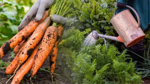 полив моркови