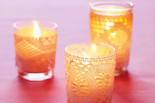 Подсвечники с кружевом Подсвечники с кружевом