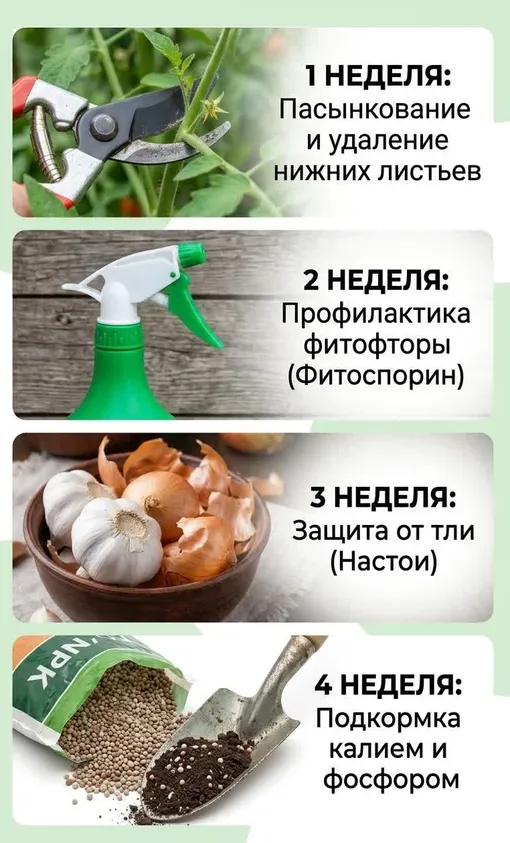 Календарь обработок томатов в июне