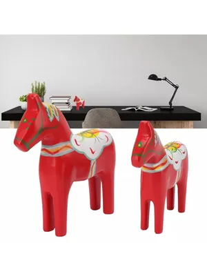 Деревянная шведская лошадка Дала