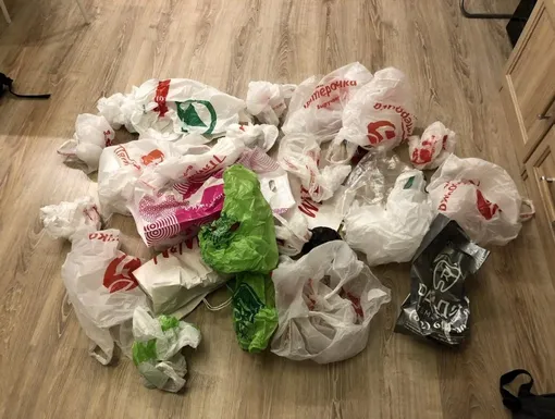 пакеты в пакетах под раковиной