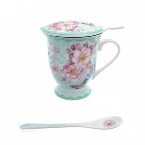 Кружка с ситечком, Георгины, 570 руб.