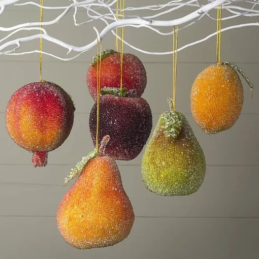 елочные украшения фрукты елочные украшения фрукты
