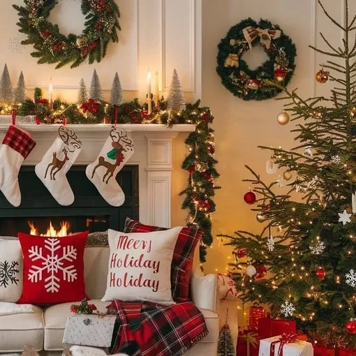 Как красиво украсить дом на Новый 2026 год с помощью текстиля Как красиво украсить дом на Новый 2026 год с помощью текстиля