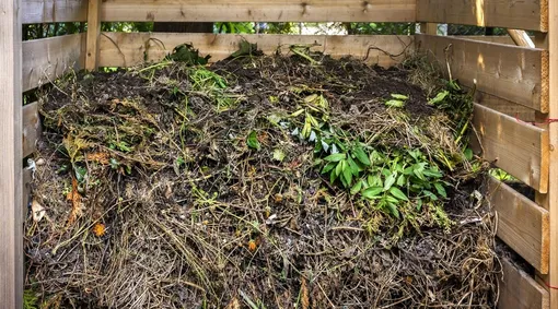 Распределите компост вручную по грядкам