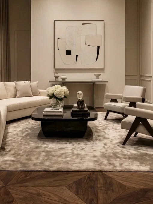 Гостиная в эстетике «тихой роскоши»