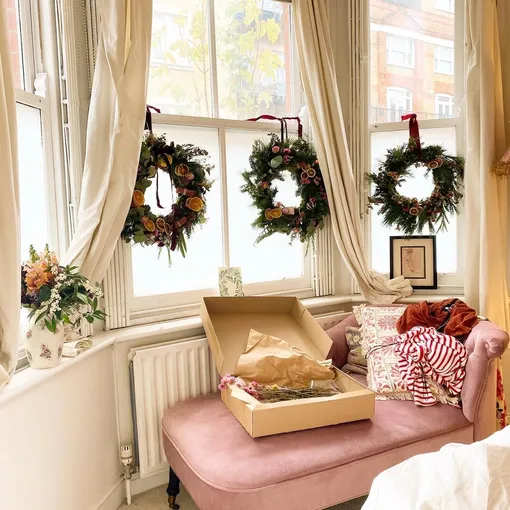 венок новогодний из сухоцветов