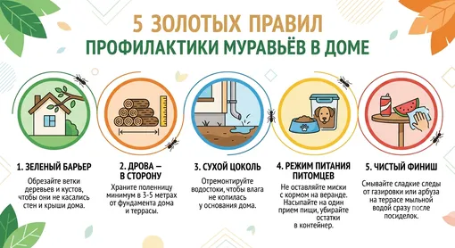 Профилактика появления муравьев в доме инфографика фото