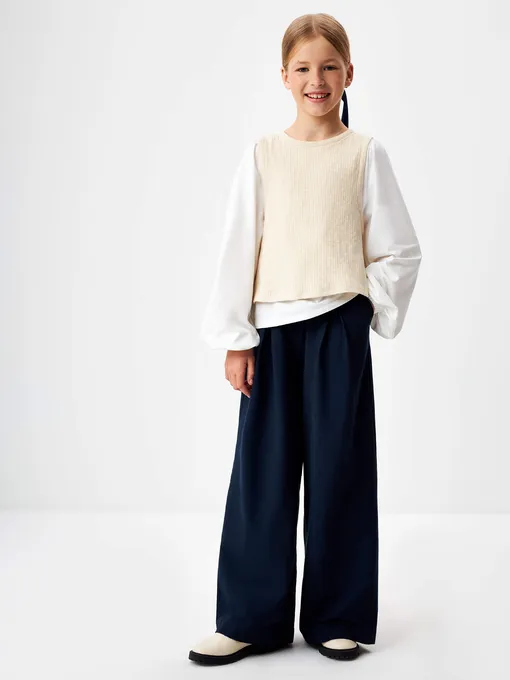 Блуза с имитацией жилета для девочек