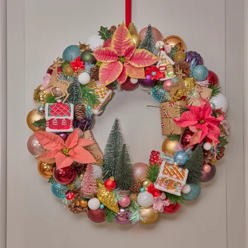 Рождественская классика: венок на дверь