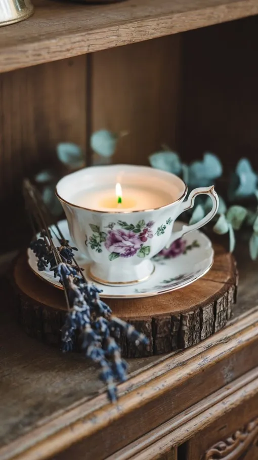 Подсвечники из старых чашек и блюдечек Подсвечники из старых чашек и блюдечек